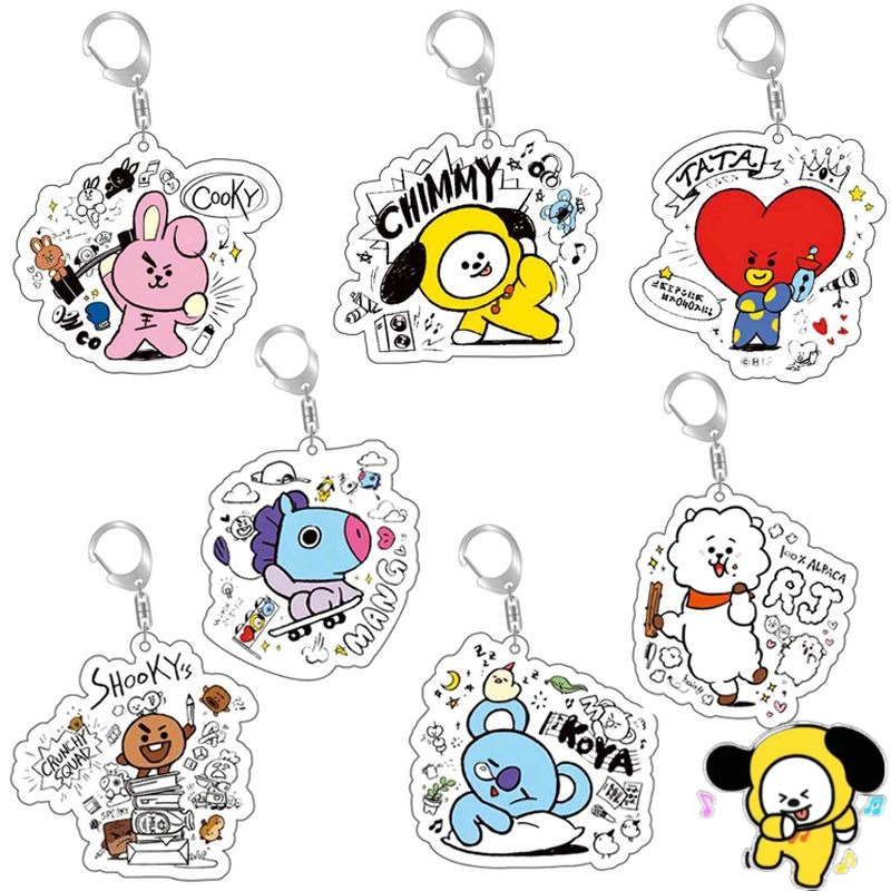 Anime Merchandise For Girls - BT21 anime kreskówka uroczy akrylowy breloczek