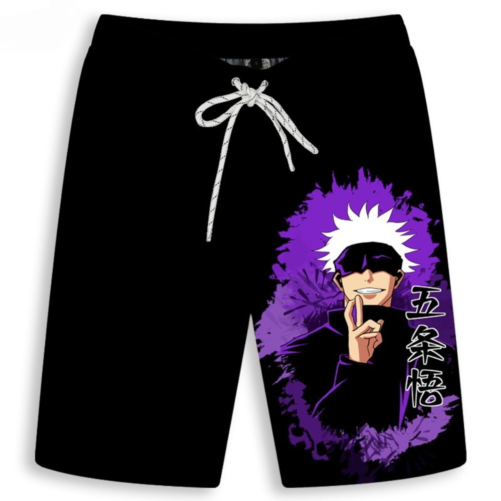 Anime Merchandise Store Japan - Męskie szorty z nadrukiem Gojo Satoru,