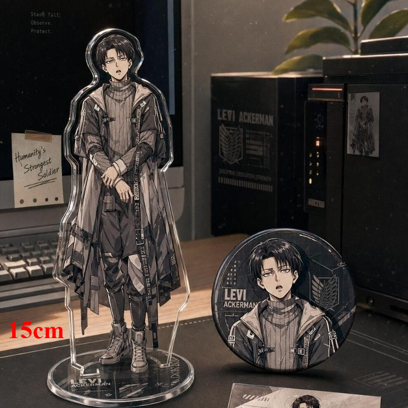 Windbreaker Anime Merchandise - Zestaw akrylowych figurek i odznak Levi