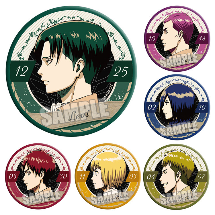 Anime Merchandise Types - Zestaw przypinek Anime Atak Tytanów Levi